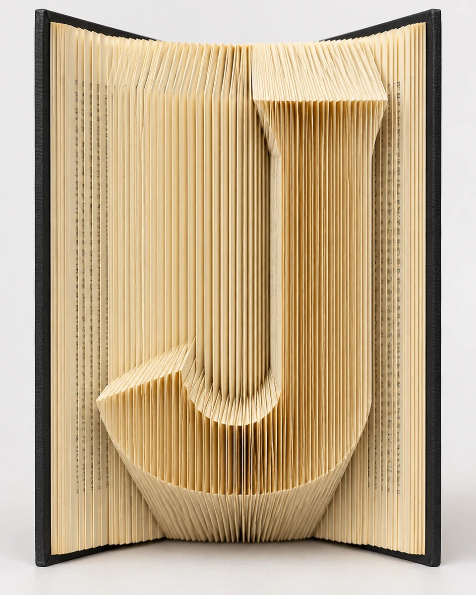 Foldly J — finished folded design