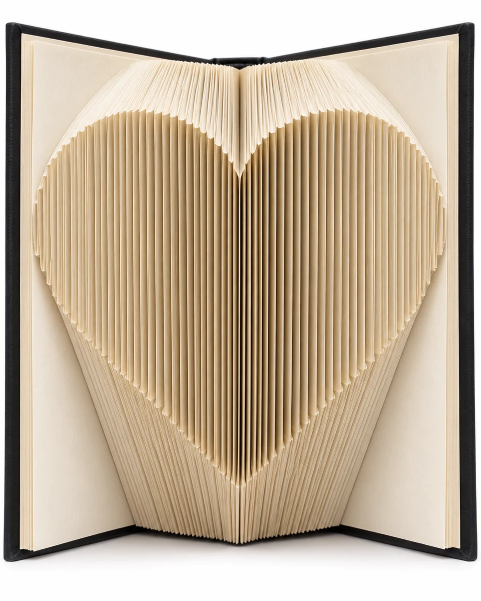 Foldly Heart — finished folded design