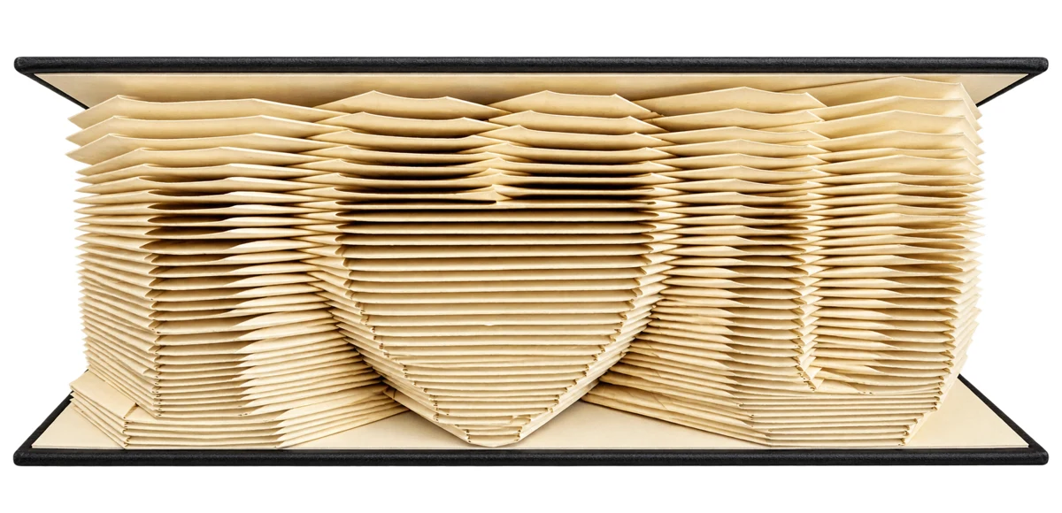 Foldly I Heart U — finished folded design